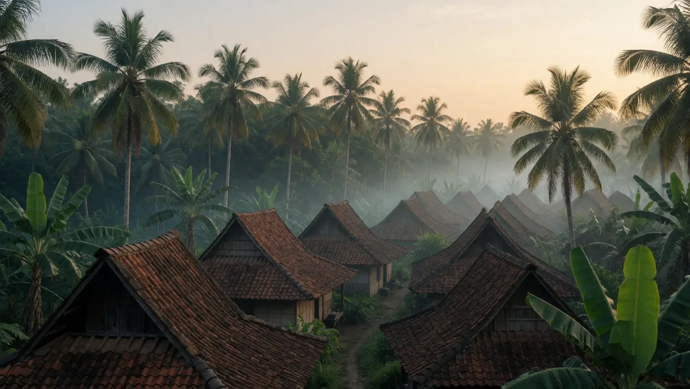 Tropical South Sumatra neighborhood landscape